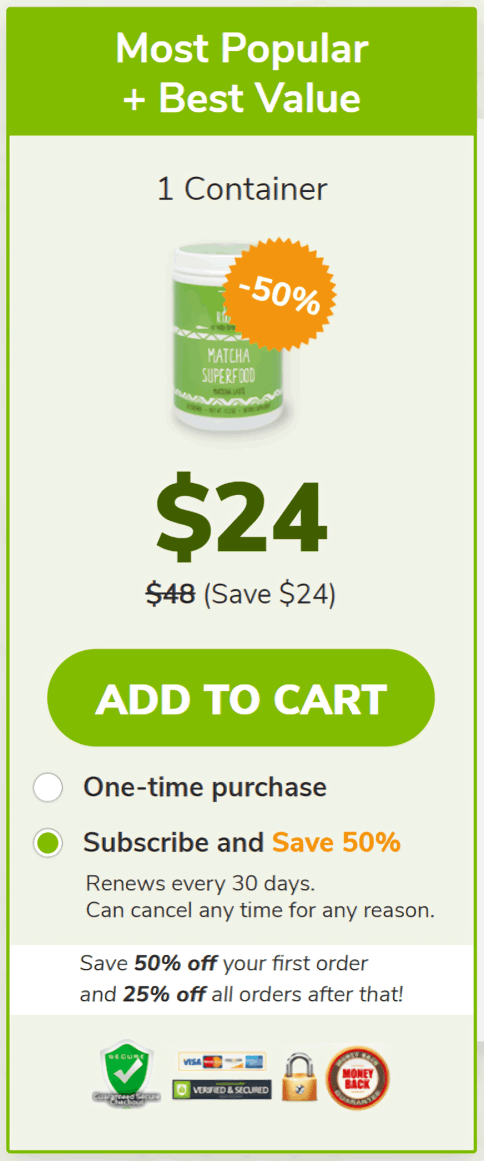 Matcha Superfood offer price
